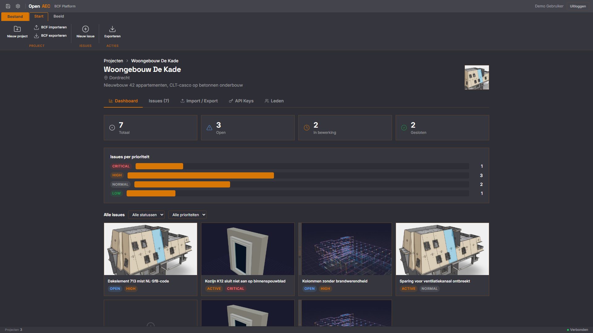 BCF Manager Studio - projectdashboard