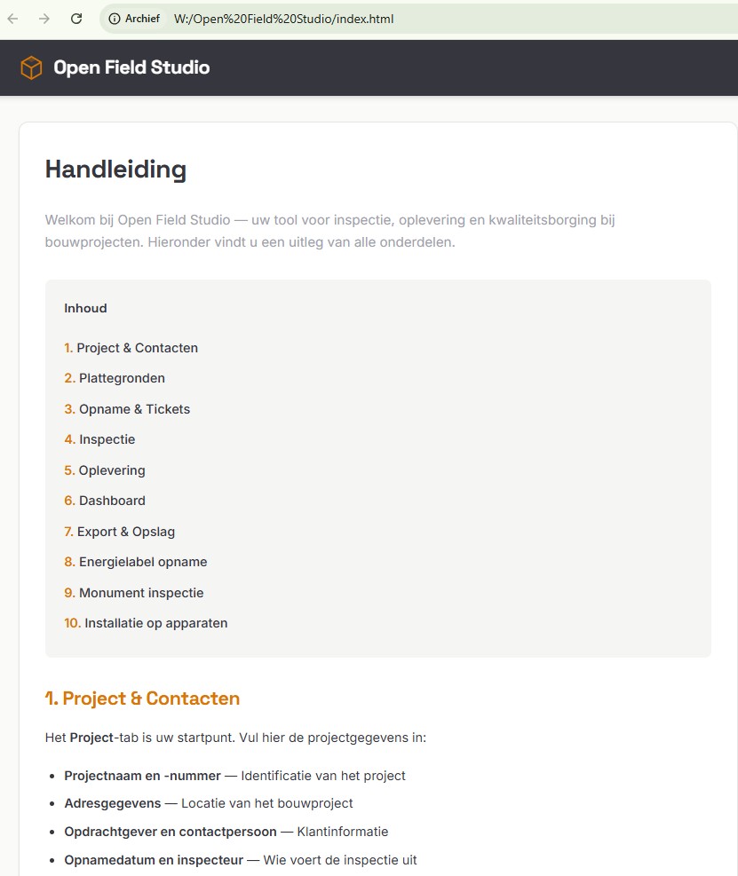 Open Field Studio - Inspectie